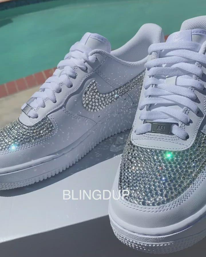 Custom Blinged Air Force Ones/ Authentic Nike Shoes/ Hand placed Crystal  Stones/