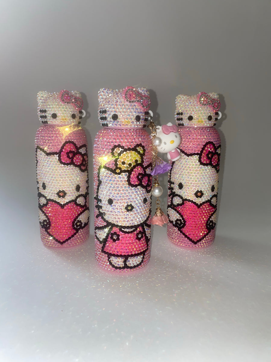 How would I do this? I want to put the rhinestone hellokitty onto this pink  yeti water bottle. What materials do I need and can I make it without a  cricut? And