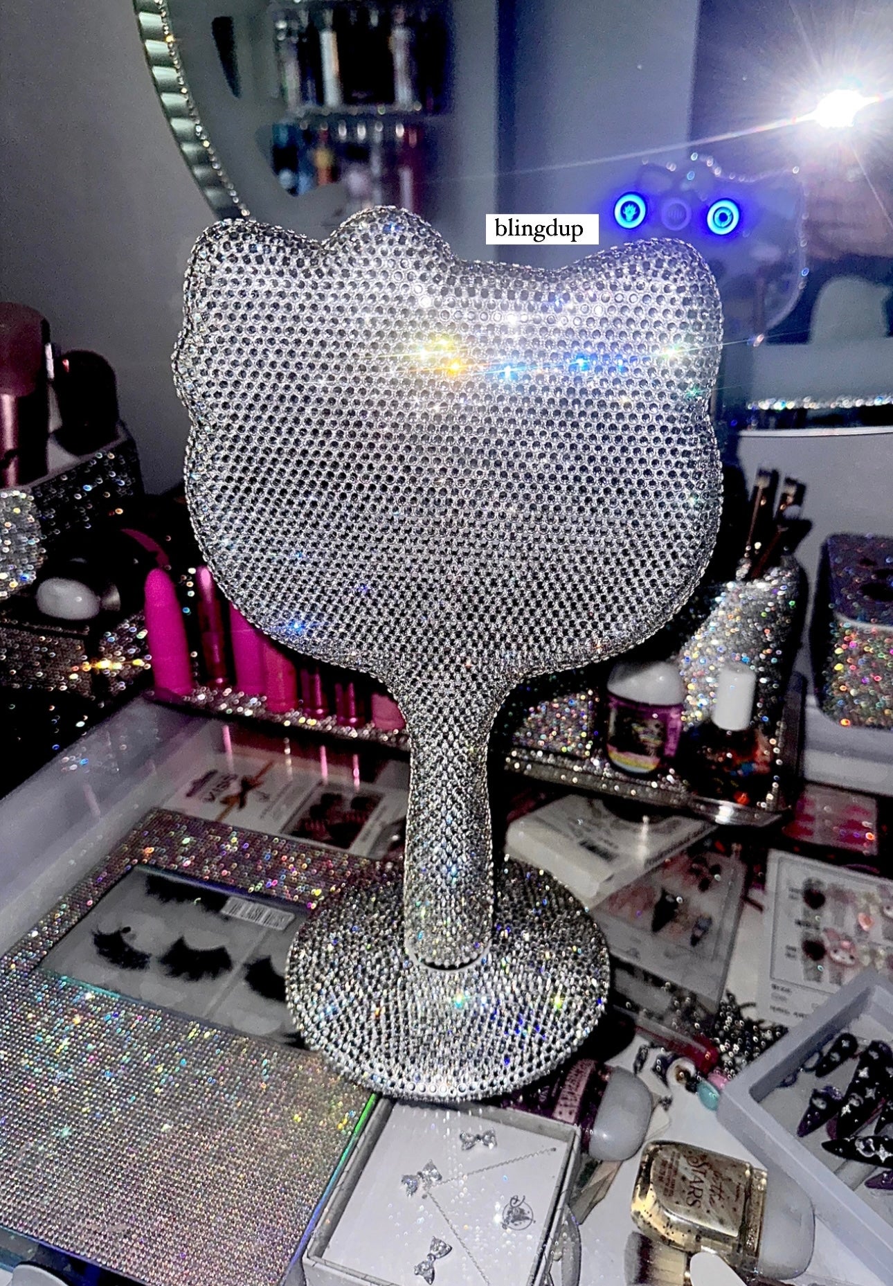 Hello Kitty Crystal 2024 encrusted hand mirror