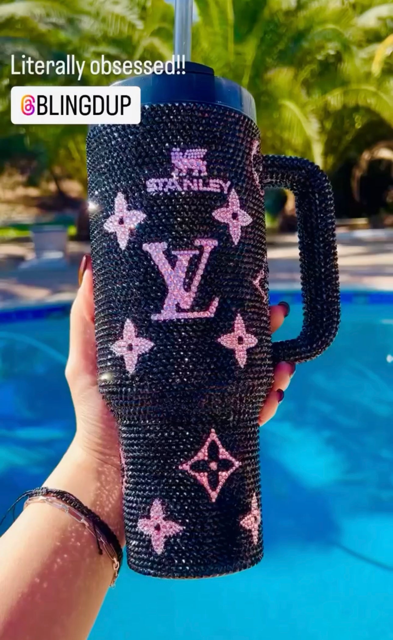 Rhinestone Tumbler, 32 oz Tumbler, Blinged Out Tumbler, Starbucks Tumbler, Unique Rhinestone Tumbler, Ready to store Ship