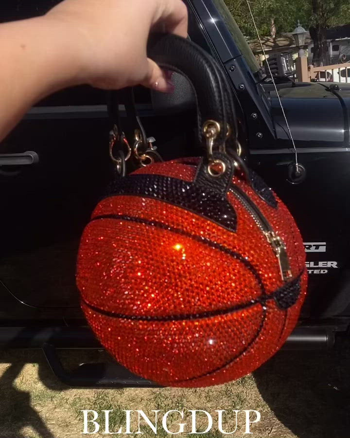 Bedazzled Crystal Basketball Handbag Purse -  Israel