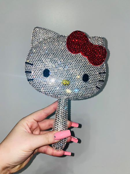 Hello Kitty Crystal encrusted fashion hand mirror